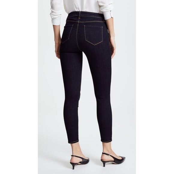 L'AGENCE Margot Midnight Dark Blue High Rise Skinny Ankle Jeans, Size 25 - Picture 4 of 15